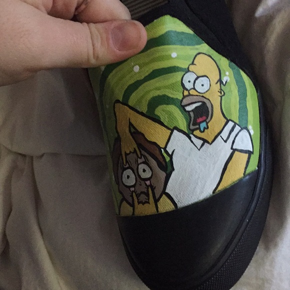 Custom painted Rick and Morty BANGS shoes - Picture 2 of 5